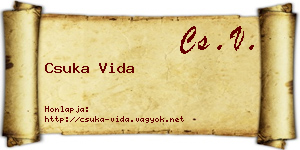 Csuka Vida névjegykártya